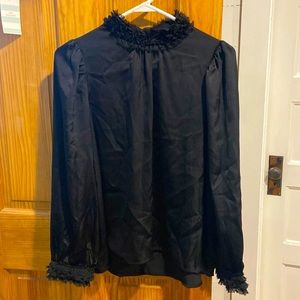 Black blouse with high collar-never worn
